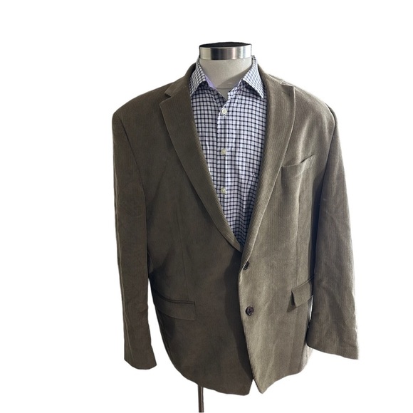 Ralph Lauren Men Tan 100% Cotton Corduroy 2-Button Blazer Sz 48L Suit Jacket - Picture 2 of 12